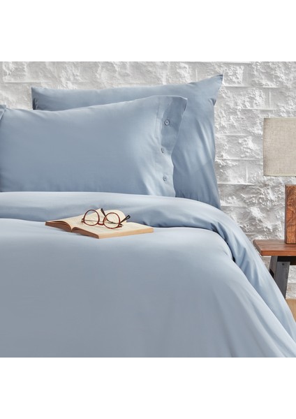 Bedding Plain Çift Kişilik Ranforce Yıkamalı Nevresim Takımı - Indigo