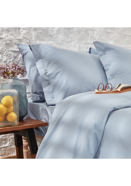 Bedding Plain Çift Kişilik Ranforce Yıkamalı Nevresim Takımı - Indigo
