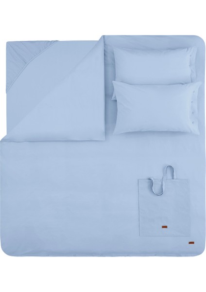 Bedding Plain Çift Kişilik Ranforce Yıkamalı Nevresim Takımı - Indigo