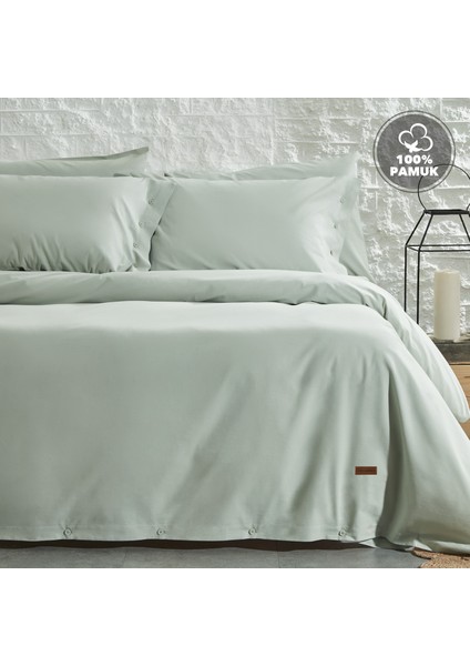 Bedding Plain Çift Kişilik Ranforce Yıkamalı Nevresim Takımı - Adaçayı