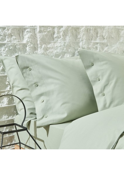 Bedding Plain Çift Kişilik Ranforce Yıkamalı Nevresim Takımı - Adaçayı