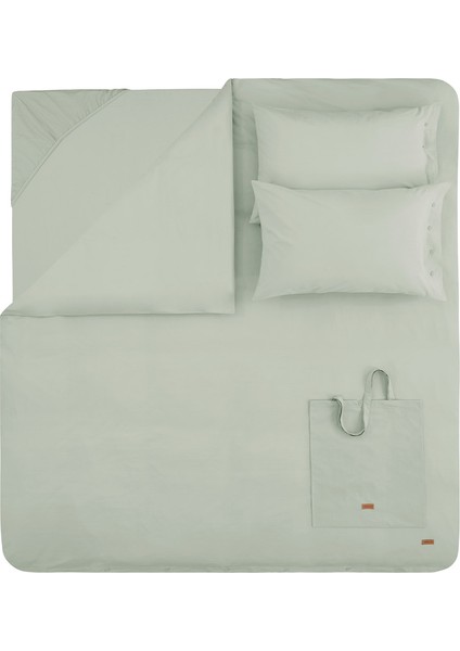 Bedding Plain Çift Kişilik Ranforce Yıkamalı Nevresim Takımı - Adaçayı