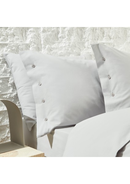 Bedding Plain Çift Kişilik Ranforce Yıkamalı Nevresim Takımı - Gri