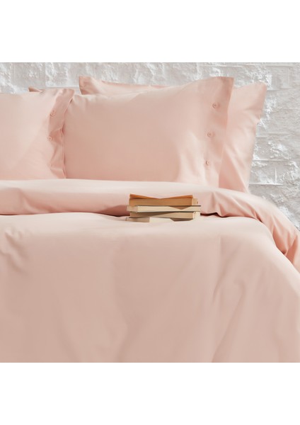 Bedding Plain Çift Kişilik Ranforce Yıkamalı Nevresim Takımı - Blush