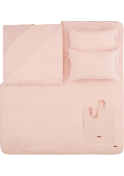 Bedding Plain Çift Kişilik Ranforce Yıkamalı Nevresim Takımı - Blush
