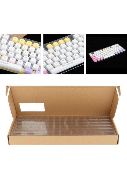 3 Katmanlar Keycap Saklama Kutusu Toz Geçirmez Bölmesi Klavye Seti Organizatör (Yurt Dışından)