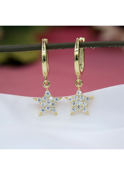 Beyaz Taşlı Minimal Yıldız Gümüş Kolye Küpe Takım fiyatları