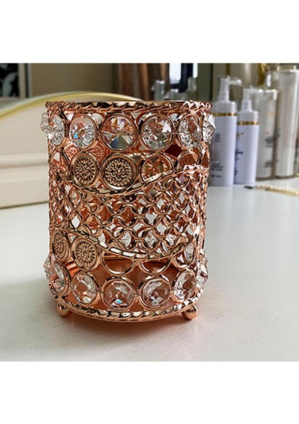 Kristal Makyaj Fırça Takı Depolama Tutucu Kalem Konteyner Kristal Gül Altın (Yurt Dışından) fırsatları
