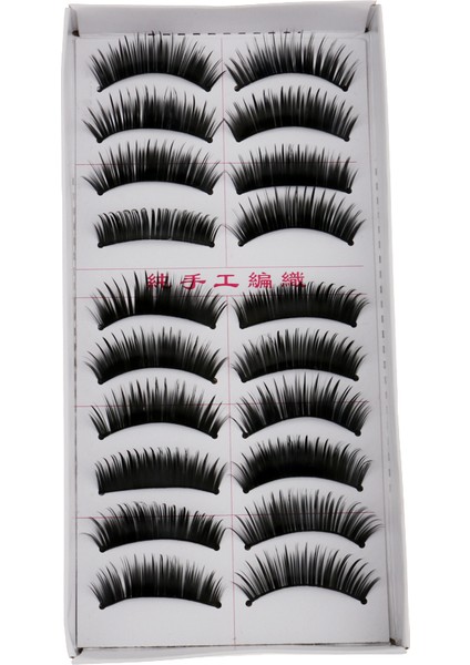 10 Pairs El Yapımı Doğal Moda Uzun Yanlış Kirpikler Makyaj F-4 Için Lashes (Yurt Dışından)
