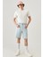 Erkek Regular Fit Normal Kesim 5 Cep Esnek Jean Şort 1