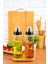 Bambu Standlı 2`li 500 ml Damlatmaz Akıllı Cam Yağlık-Sirkelik 1