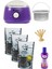 Ağda Makinesi Mor 800 Alfa+Ek Hazne+Vivet Siyah 3x250ml Boncuk Ağda+5 Spatula+Vivet 125ml Yağ 1
