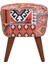 Just Home Retro Kare Dijital Patchwork Puf - Renkli 2