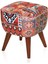 Just Home Retro Kare Dijital Patchwork Puf - Renkli 3