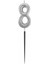 8 Rakam Gümüş Çubuk Mum 14 cm 2