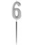 6 Rakam Gümüş Çubuk Mum 14 cm 1