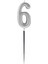 6 Rakam Gümüş Çubuk Mum 14 cm 2