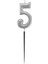 5 Rakam Gümüş Çubuk Mum 14 cm 1
