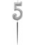 5 Rakam Gümüş Çubuk Mum 14 cm 2