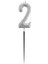 2 Rakam Gümüş Çubuk Mum 14 cm 2