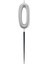 0 Rakam Gümüş Çubuk Mum 14 cm 2