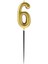 6 Rakam Altın Çubuk Mum 14 cm 1