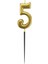5 Rakam Altın Çubuk Mum 14 cm 2