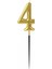 4 Rakam Altın Çubuk Mum 14 cm 1