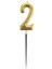 2 Rakam Altın Çubuk Mum 14 cm 2