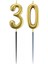 30.yaş Rakam Altın Çubuk Mum 14 cm 2