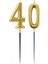40.yaş Rakam Altın Çubuk Mum 14 cm 1