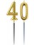 40.yaş Rakam Altın Çubuk Mum 14 cm 2