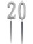 20.yaş Rakam Gümüş Çubuk Mum 14 cm 1