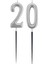 20.yaş Rakam Gümüş Çubuk Mum 14 cm 2