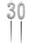 30.yaş Rakam Gümüş Çubuk Mum 14 cm 1