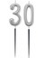 30.yaş Rakam Gümüş Çubuk Mum 14 cm 2