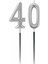 40.yaş Rakam Gümüş Çubuk Mum 14 cm 2