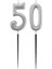 50.yaş Rakam Gümüş Çubuk Mum 14 cm 2