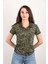 Kadın Polo Yaka Desenli T-Shirt 1