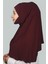 Hazır Türban Peçeli Pratik Eşarp Tesettür Nikaplı Hijab - Namaz Örtüsü Sufle (Xl) - Bordo 3