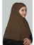 Hazır Türban Peçeli Pratik Eşarp Tesettür Nikaplı Hijab - Namaz Örtüsü Sufle (Xl) - Koyu Vizon 1