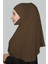 Hazır Türban Peçeli Pratik Eşarp Tesettür Nikaplı Hijab - Namaz Örtüsü Sufle (Xl) - Koyu Vizon 2