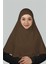 Hazır Türban Peçeli Pratik Eşarp Tesettür Nikaplı Hijab - Namaz Örtüsü Sufle (Xl) - Koyu Vizon 4