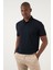 Pamuklu Regular Fit Düğmeli Polo T Shirt Erkek T Shirt EX661D 1