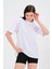 Beyaz Baskılı Oversize T-Shirt 2