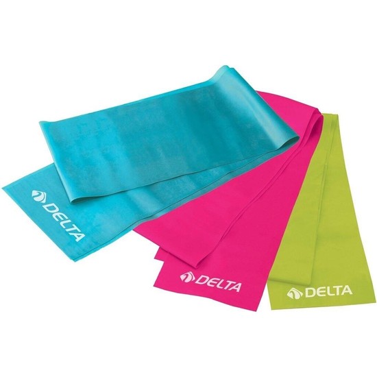 Delta 3 'lü Pilates Bandı Plates Egzersiz Direnç Lastiği Seti
