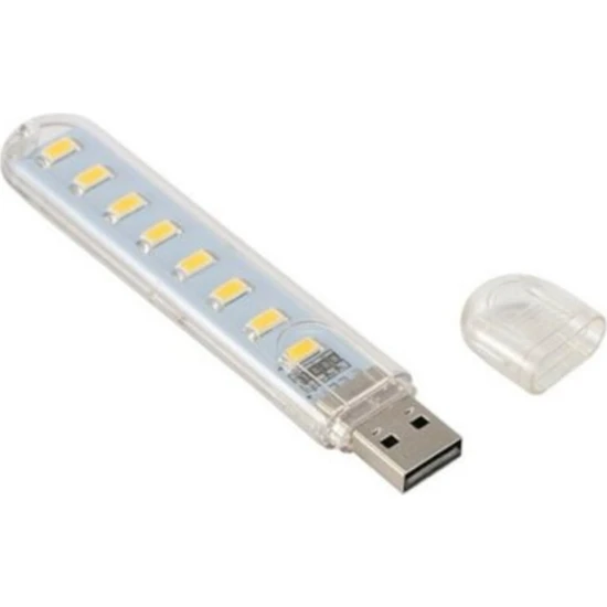 Nest Home Taşınabilir Mini USB 8 LED Işık Kitap Okuma Gece Lambası Kamp Piknik Lambası Beyaz