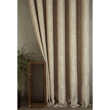 Massarelli Fon Perde Prizma Desen Açık Bej Pilesiz 60 x 260 cm