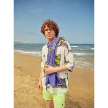 DeFacto Coool Oversize Fit Baskılı Viskon Kısa Kollu Hawaii Gömlek X4759AZ22SM