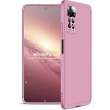 Case 4U Xiaomi Redmi Note 11 Pro 5G Kılıf 3 Parçalı Tam Koruma Sert Mika Ays Kapak Rose Gold